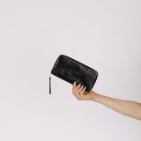 Rare Loewe Glazed Calfskin Lace Anagram Continental Wallet