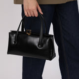 Gucci Black Box Calf Square G Top Handle Bag