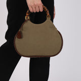 Gucci Bamboo Weave Top Handle Bag Linen