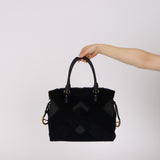 Loewe Grained Leather Shearling Patchwork Amaya Bag