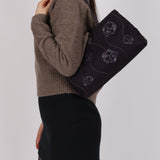 Prada Tessuto Lambskin & Nylon Floral Applique Shopping Tote