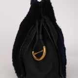Loewe Grained Leather Shearling Patchwork Amaya Bag
