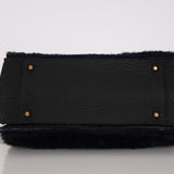 Loewe Grained Leather Shearling Patchwork Amaya Bag