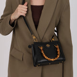 Gucci Leather Bamboo Top Handle Diana Bag
