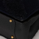 Loewe Grained Leather Shearling Patchwork Amaya Bag