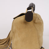 Loewe Sand Beige Suede Fringe Medium Puzzle Bag