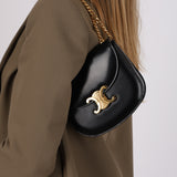Celine Shiny Calfskin Besace Clea Chain Triomphe