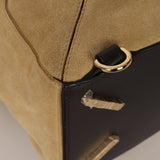 Loewe Sand Beige Suede Fringe Medium Puzzle Bag
