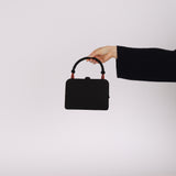 Bottega Veneta Ink Satin Intrecciato Tortoise Shell Top Handle Bag