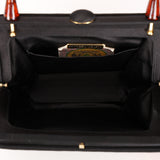 Bottega Veneta Ink Satin Intrecciato Tortoise Shell Top Handle Bag