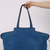 Fendi Royal Blue Nubuck Chain Tote