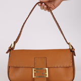 Fendi Cognac Leather Selleria Baguette