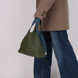 Limited Edition Hermès 2013 Vert Canopée and Bleu Thalassa Clemence Picotin 22 PHW