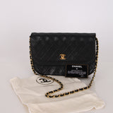 Chanel 1988 Black Lambskin Classic Moon Double Flap 24K GP