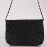 Chanel 1988 Black Lambskin Classic Moon Double Flap 24K GP