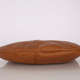 Fendi Camel Leather Pleated Wood Accent Oyster Bag