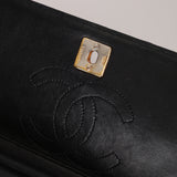 Chanel 1988 Black Lambskin Classic Moon Double Flap 24K GP