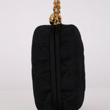 Chanel 1994 Satin Diamond Quilted Chain Minaudiere 24K GP