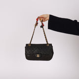 Chanel 2011 Black Lambskin Marine Charms Single Flap Bag