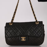 Chanel 2011 Black Lambskin Marine Charms Single Flap Bag
