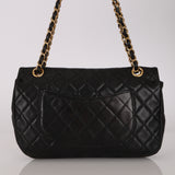 Chanel 2011 Black Lambskin Marine Charms Single Flap Bag