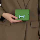 Limited Edition Hermès 2024 Vert Yucca Epsom Constance Slim Wallet PHW