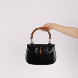Vintage Gucci Boxcalf Bamboo 1947 Medium Top Handle