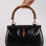Vintage Gucci Boxcalf Bamboo 1947 Medium Top Handle