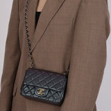 Chanel 2022 Purple Lambskin Iridescent Mini Square Flap Bag