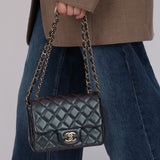 Chanel 2022 Purple Lambskin Iridescent Mini Square Flap Bag