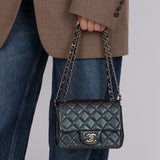 Chanel 2022 Purple Lambskin Iridescent Mini Square Flap Bag