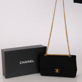 Chanel 1995 Black Jersey Small Single Flap Bag 24K GP