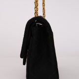 Chanel 1995 Black Jersey Small Single Flap Bag 24K GP