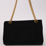 Chanel 1995 Black Jersey Small Single Flap Bag 24K GP
