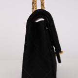 Chanel 1995 Black Jersey Small Single Flap Bag 24K GP