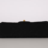 Chanel 1995 Black Jersey Small Single Flap Bag 24K GP
