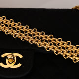 Chanel 1995 Black Jersey Small Single Flap Bag 24K GP
