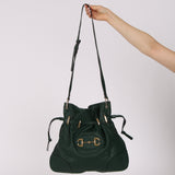 Gucci Emerald Calfskin Horsebit 1955 Cinch Top Messenger Bag