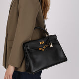 Hermès 1996 Noir Togo Kelly 32 Retourne GHW