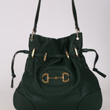 Gucci Emerald Calfskin Horsebit 1955 Cinch Top Messenger Bag