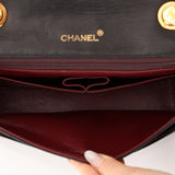 Rare Chanel 2005 Black Lambskin Chain Top Handle Small Classic Flap Bag 24K GP