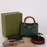 Gucci 'Vintage' Green Leather Mini Diana Tote