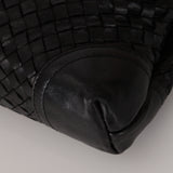 Bottega Veneta Black Lambskin Intrecciato Push-Lock Kelly