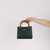 Gucci 'Vintage' Green Leather Mini Diana Tote