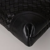 Bottega Veneta Black Lambskin Intrecciato Push-Lock Kelly