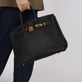 Hermès 1999 Bleu Marine Togo Birkin 35 Retourne GHW