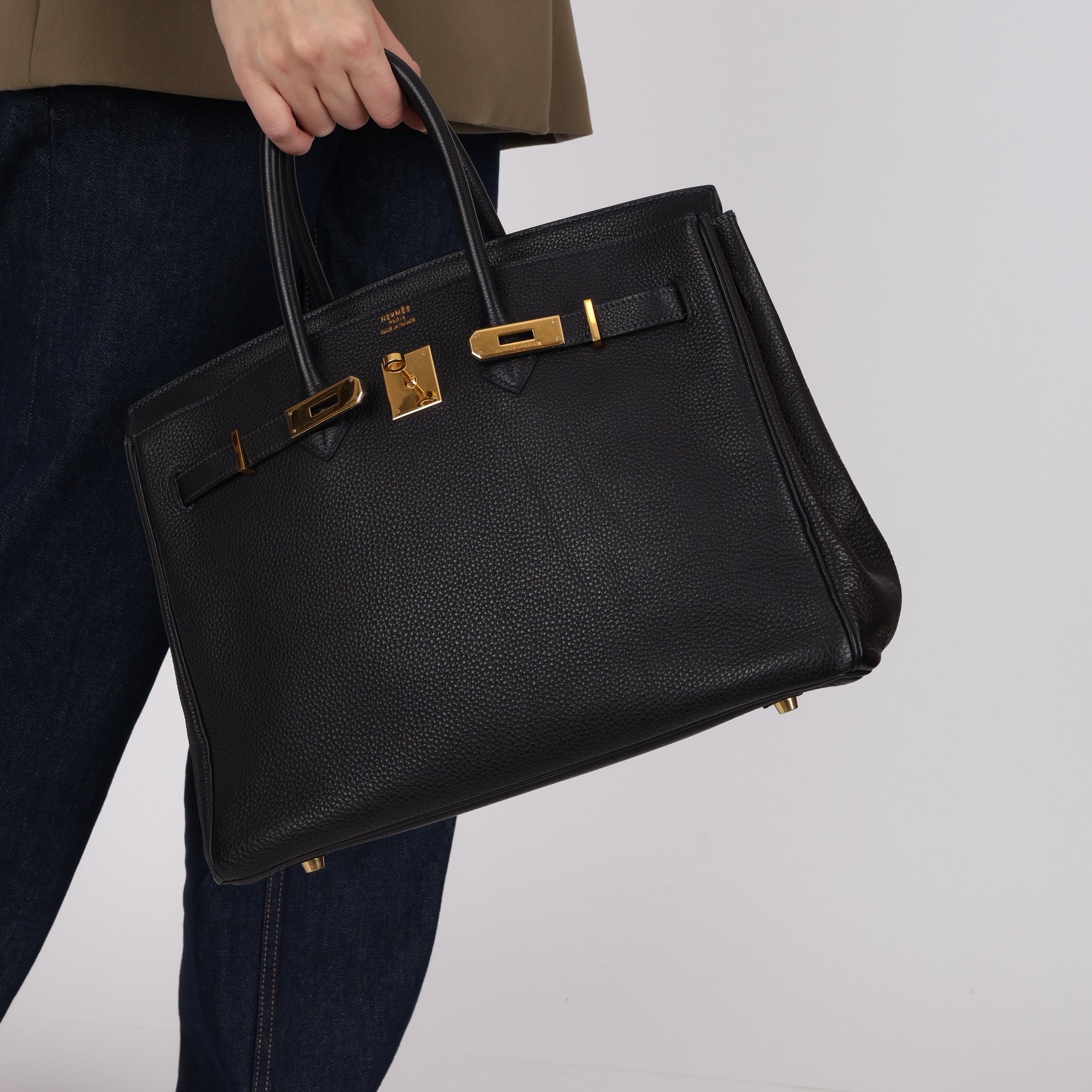 Hermès 1999 Bleu Marine Togo Birkin 35 Retourne GHW