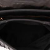 Bottega Veneta Black Lambskin Intrecciato Push-Lock Kelly