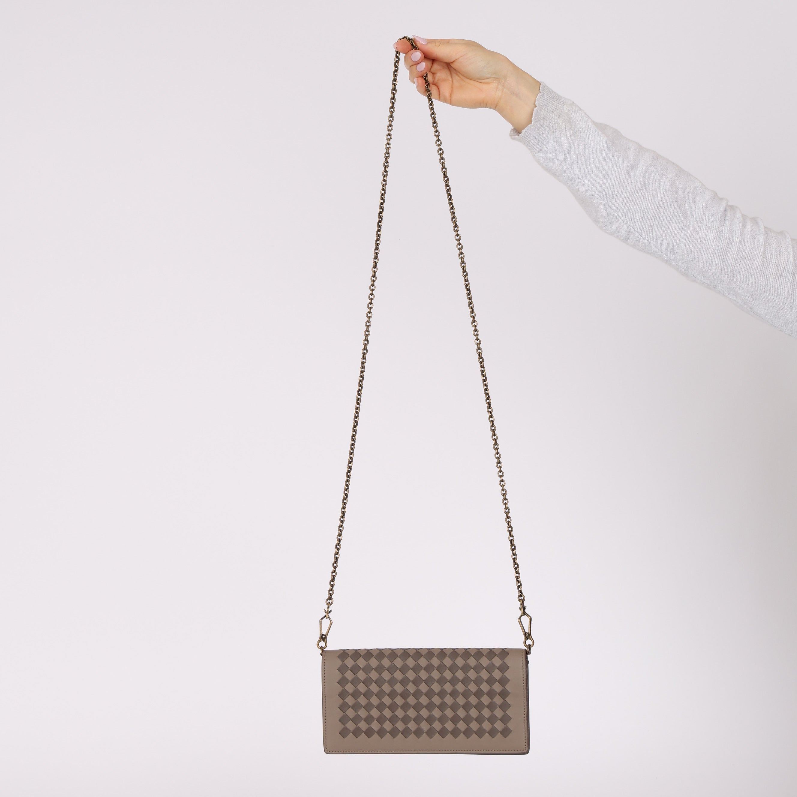 Bottega Veneta Lambskin Intrecciato Wallet on Chain