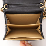 Chanel 2022 Black Lambskin Turnlock Pearl Crush Cardholder on Chain